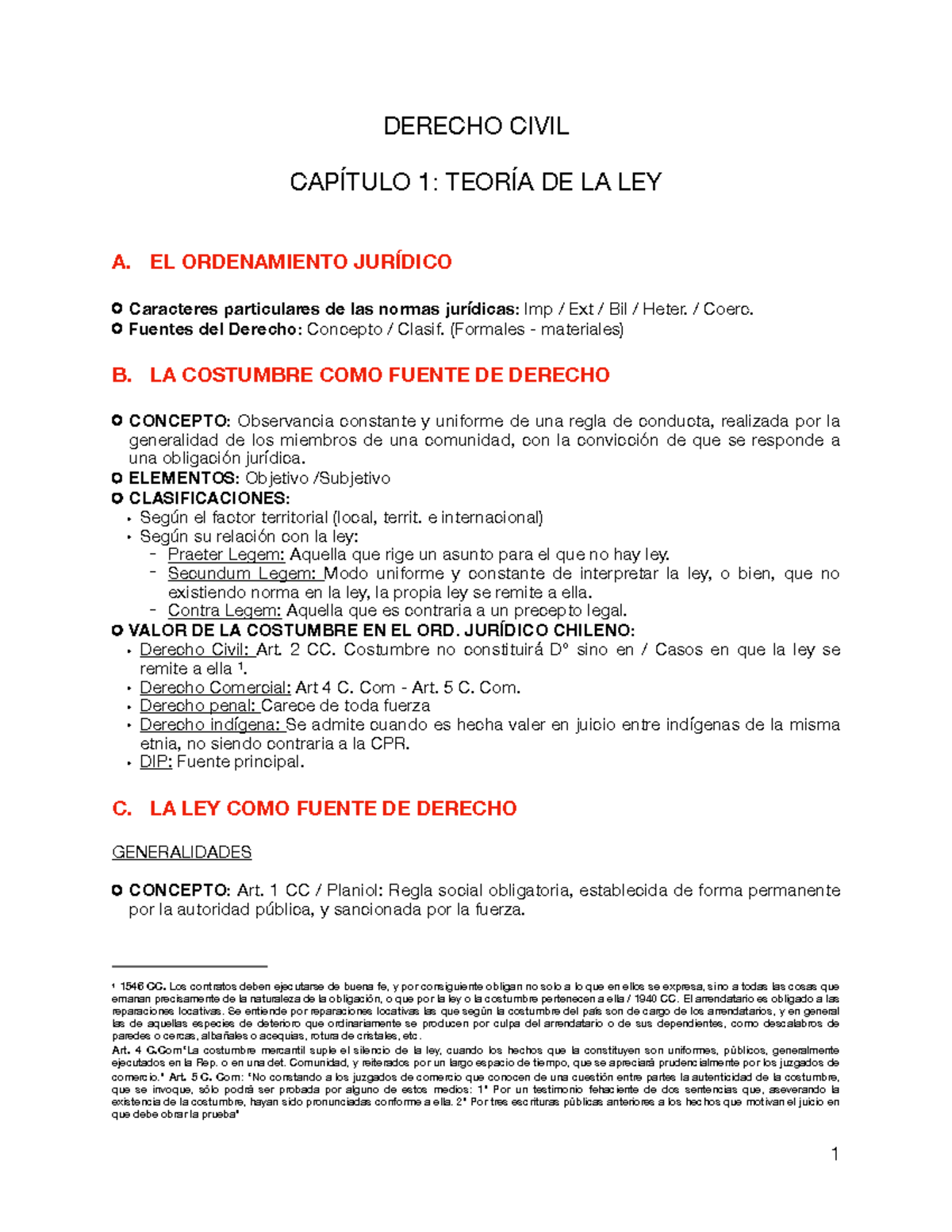 1- ESQ TeoríA DE LA LEY - Apuntes Examen de Grado - DERECHO CIVIL ...