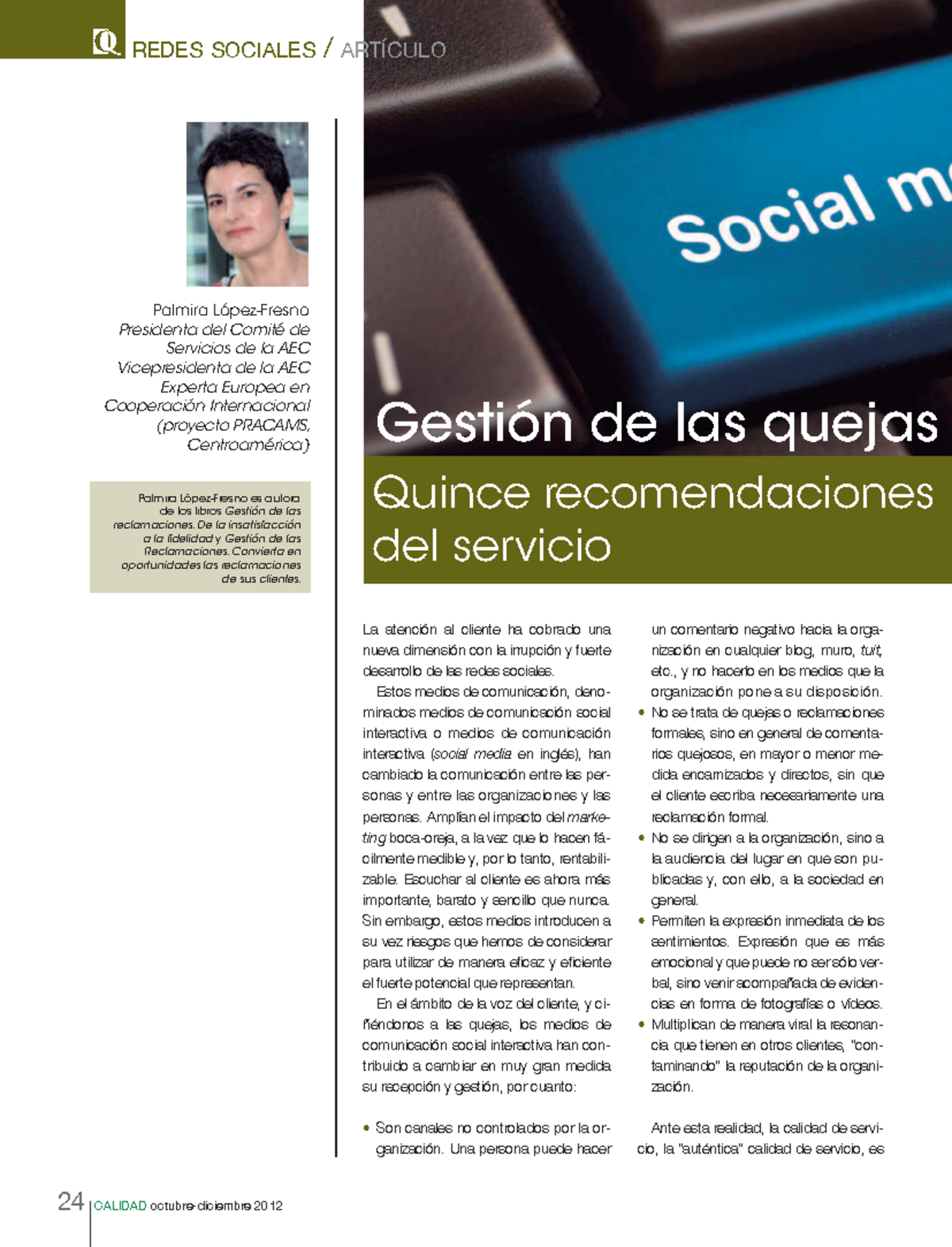 Art%C3%ADculo Gesti%C3%B3n+de+las+quejas+en+las+redes+sociales - 24 ...