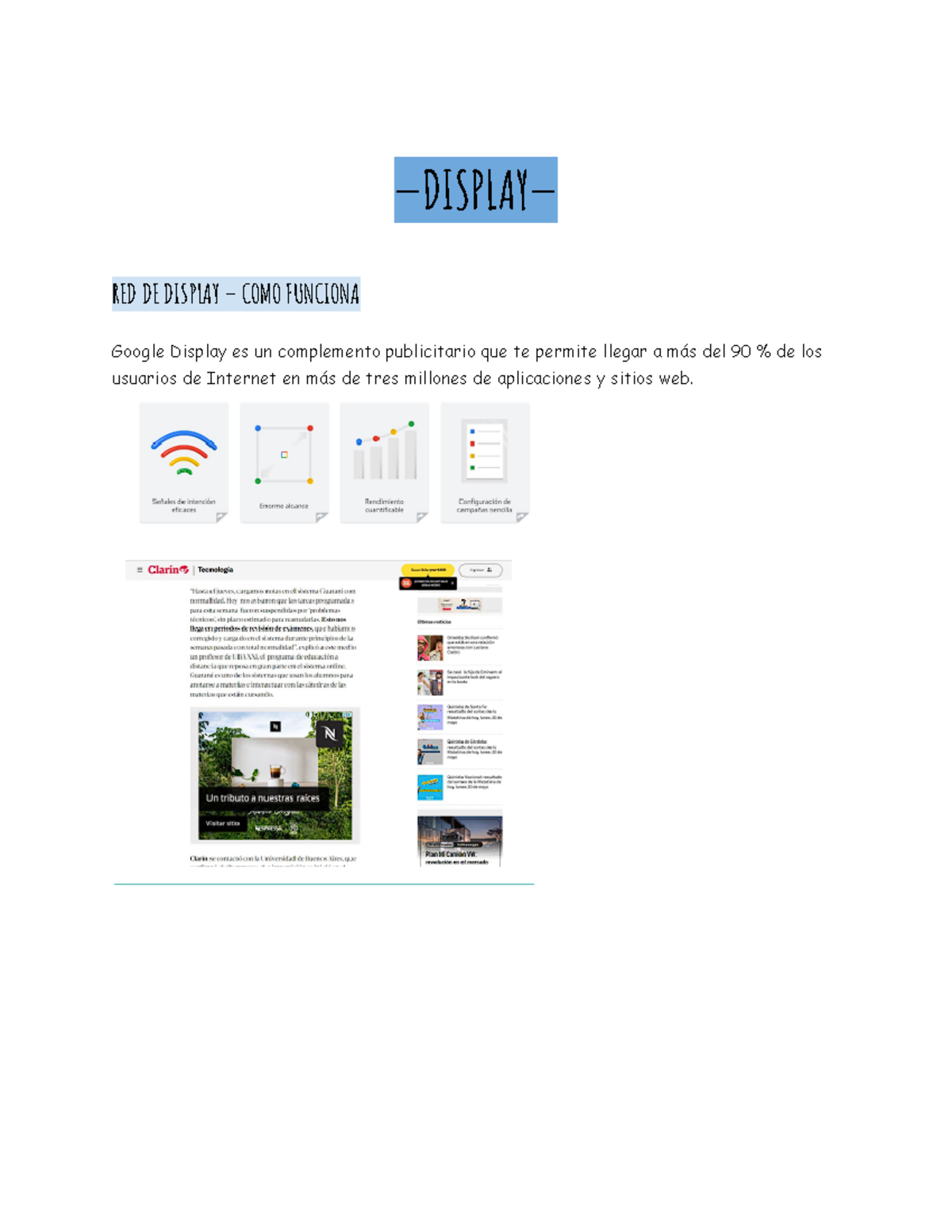 Display (apunte de clase), clase anterior a dar certificado Google ...