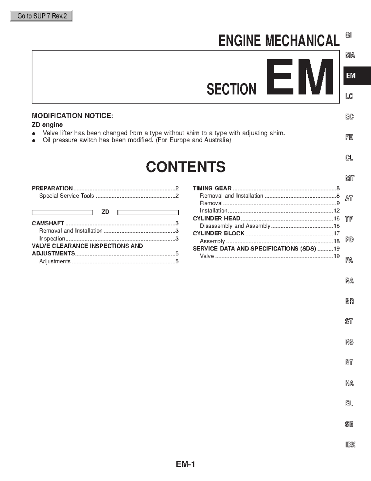 Em - Todo lo referente a nissan patrol - ENGINE MECHANICAL SECTION EM ...