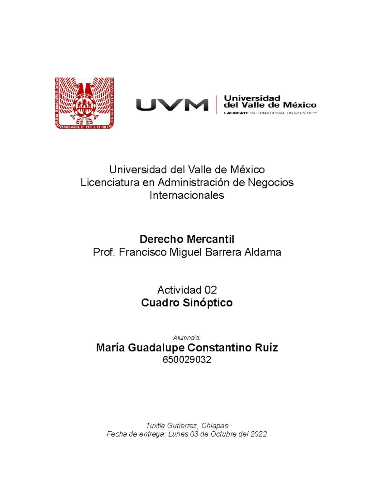 DM-A2 MGCR - tarea de blackboard derecho mercantil 10 - Universidad del ...