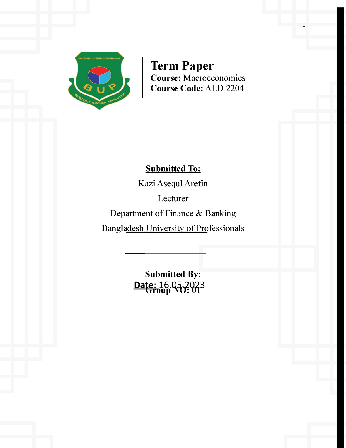 term paper macroeconomics