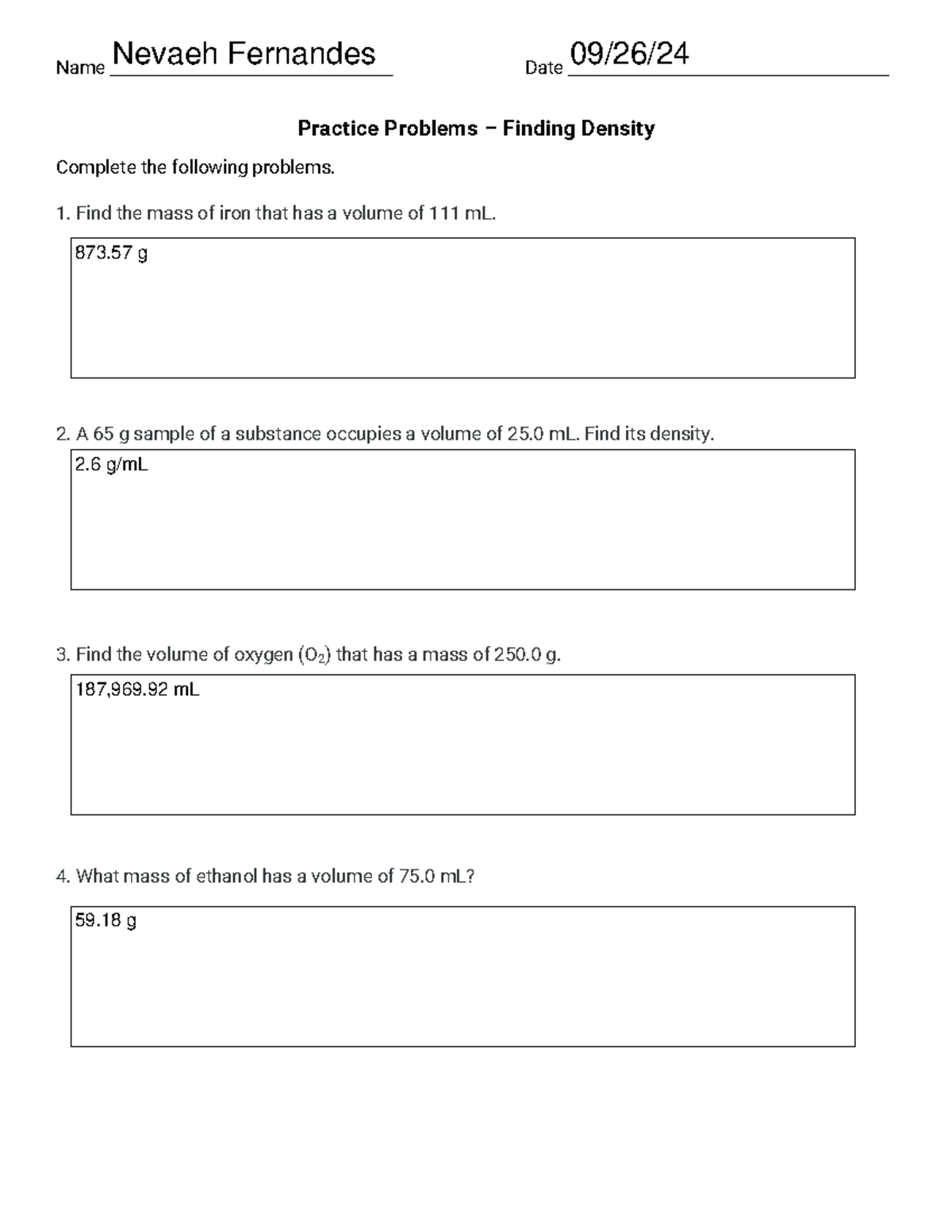 Practice+Problems+-+Finding+Density+v2023 - Name Date Practice Problems ...