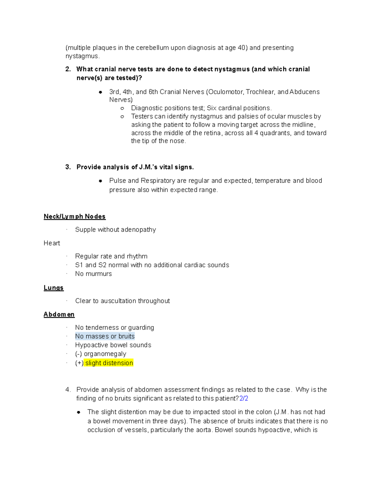 Case Study Multiple Sclerosis3 (multiple plaques in the cerebellum