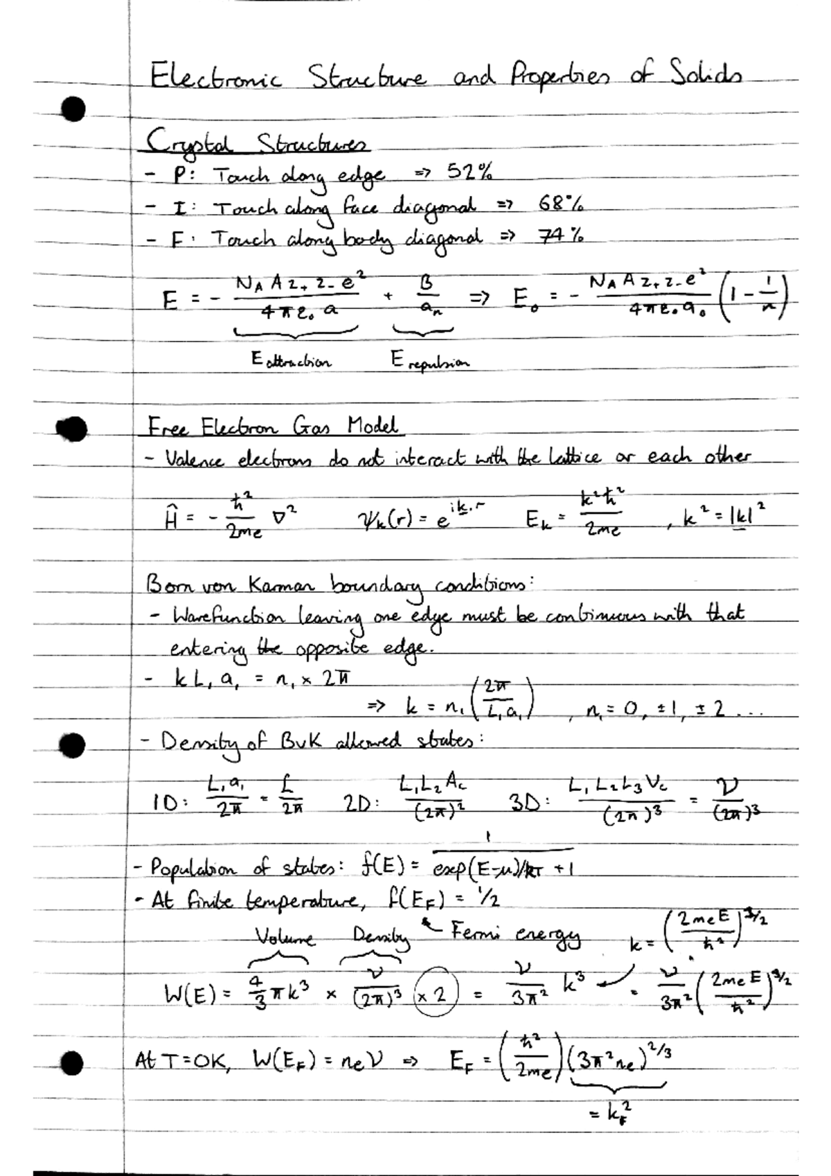 Course E _ Electronic Structure and Properties of Solids - Studocu