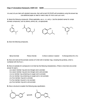 Chap 13 Ethers Etc S24 HW - Chapter 1 3 , Ethers Etc. Homework NAME ...