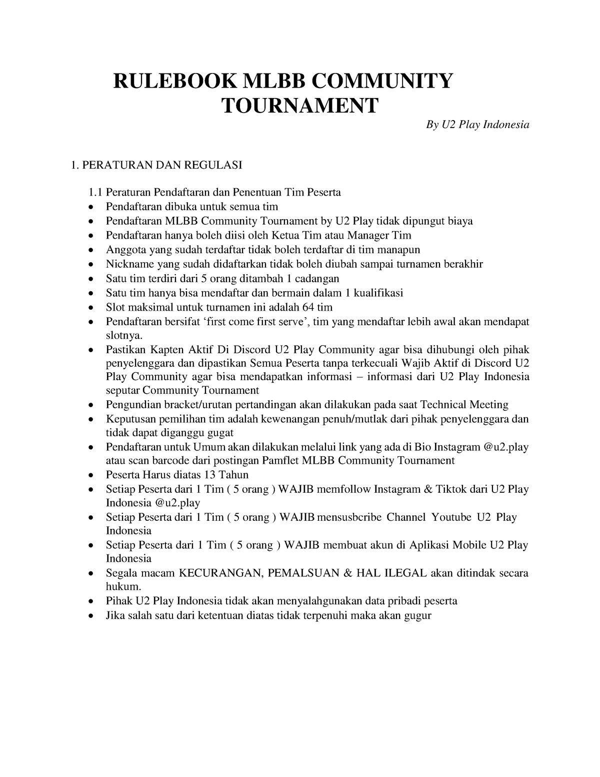 Rulebook Rundown MLBB Community Tournament - RULEBOOK MLBB COMMUNITY ...