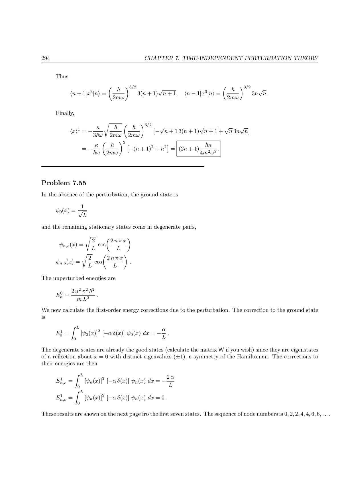 EP455 Study Material 294 - 294 CHAPTER 7. TIME-INDEPENDENT PERTURBATION ...