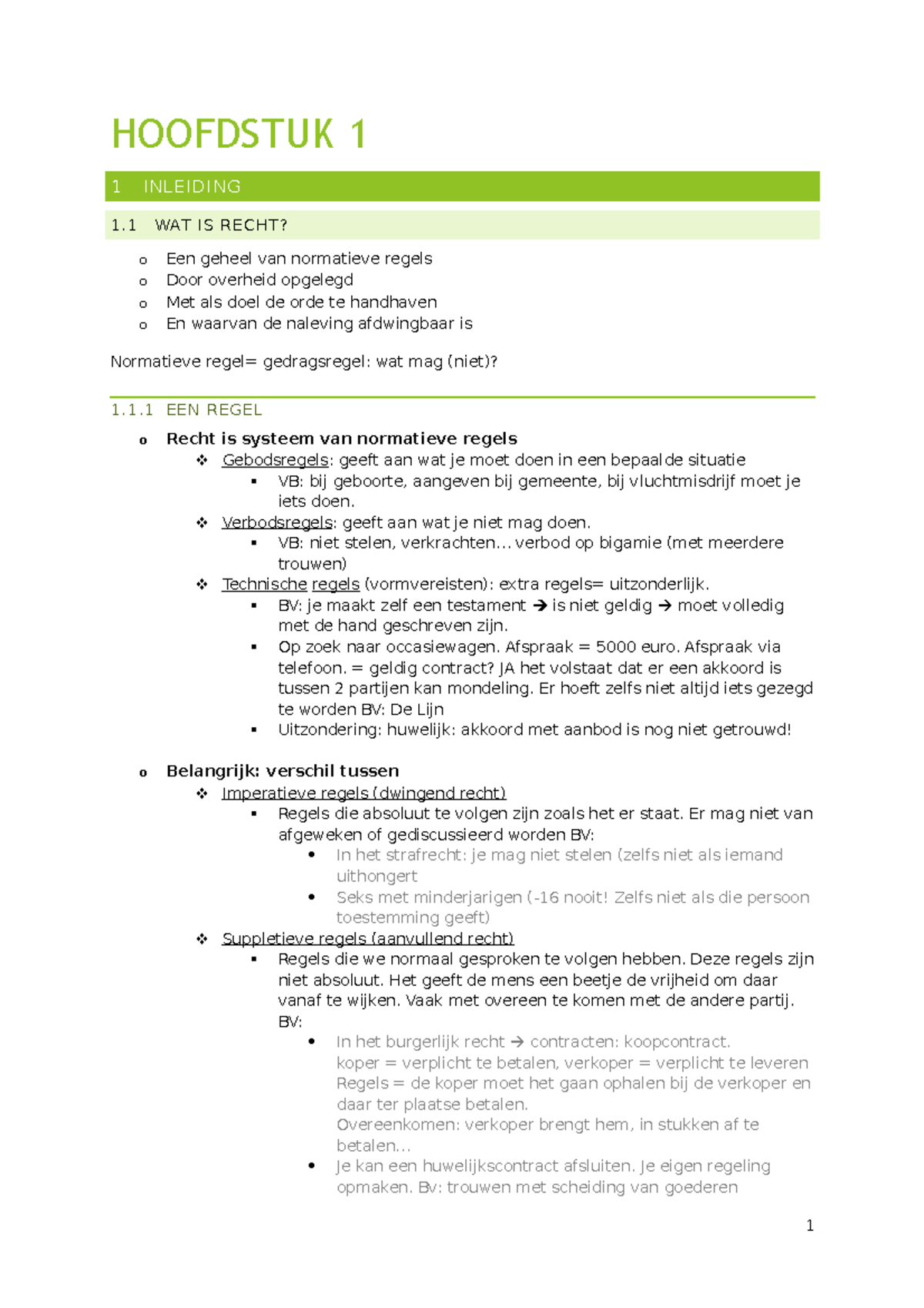 H1-8 - Samenvatting Recht: Principes En Praktijk - HOOFDSTUK 1 1 ...