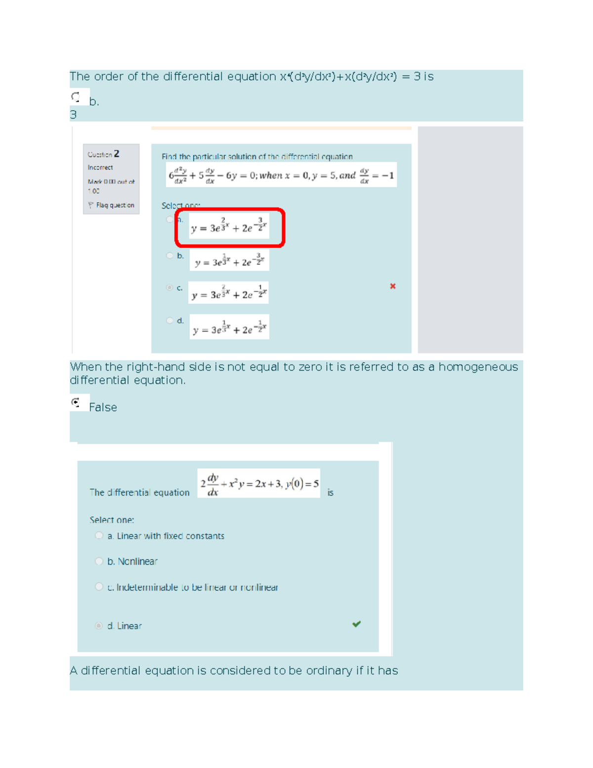 Math6231 Differential Equation Prelims 1 Prelims 2 The Order Of The Differential Equation X 4 Math6231 Differential Equation Prelims 1 Prelims 2 The Order Of The Differential Equation X 4