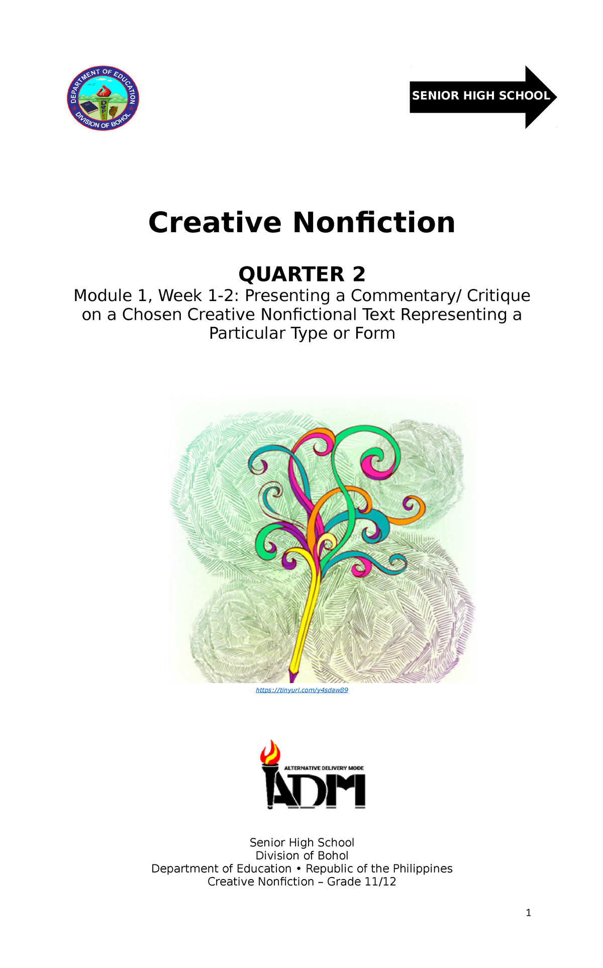 creative writing 2nd quarter module 1
