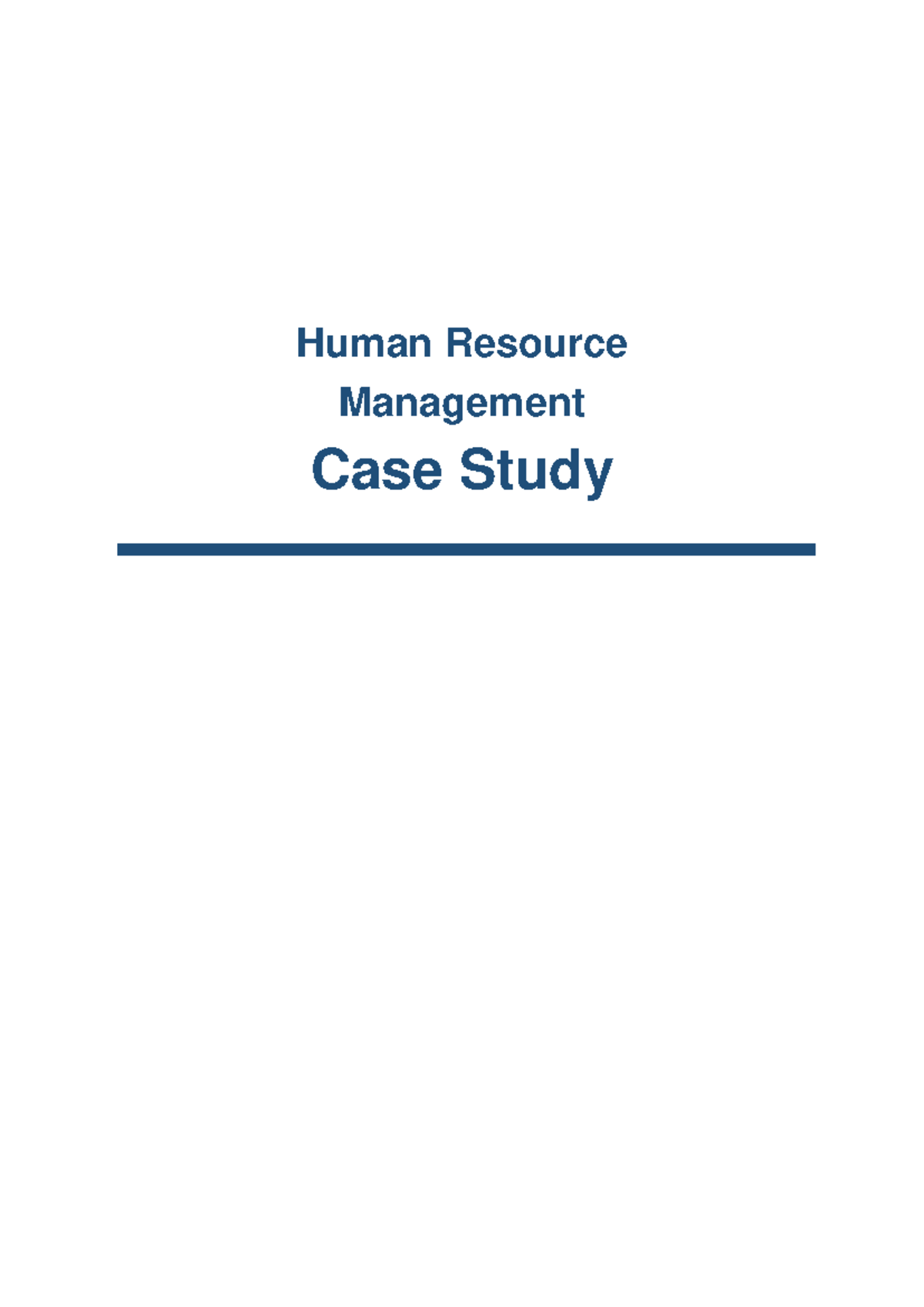 Group 4 Section C Term Paper - Human Resource Management Case Study ...