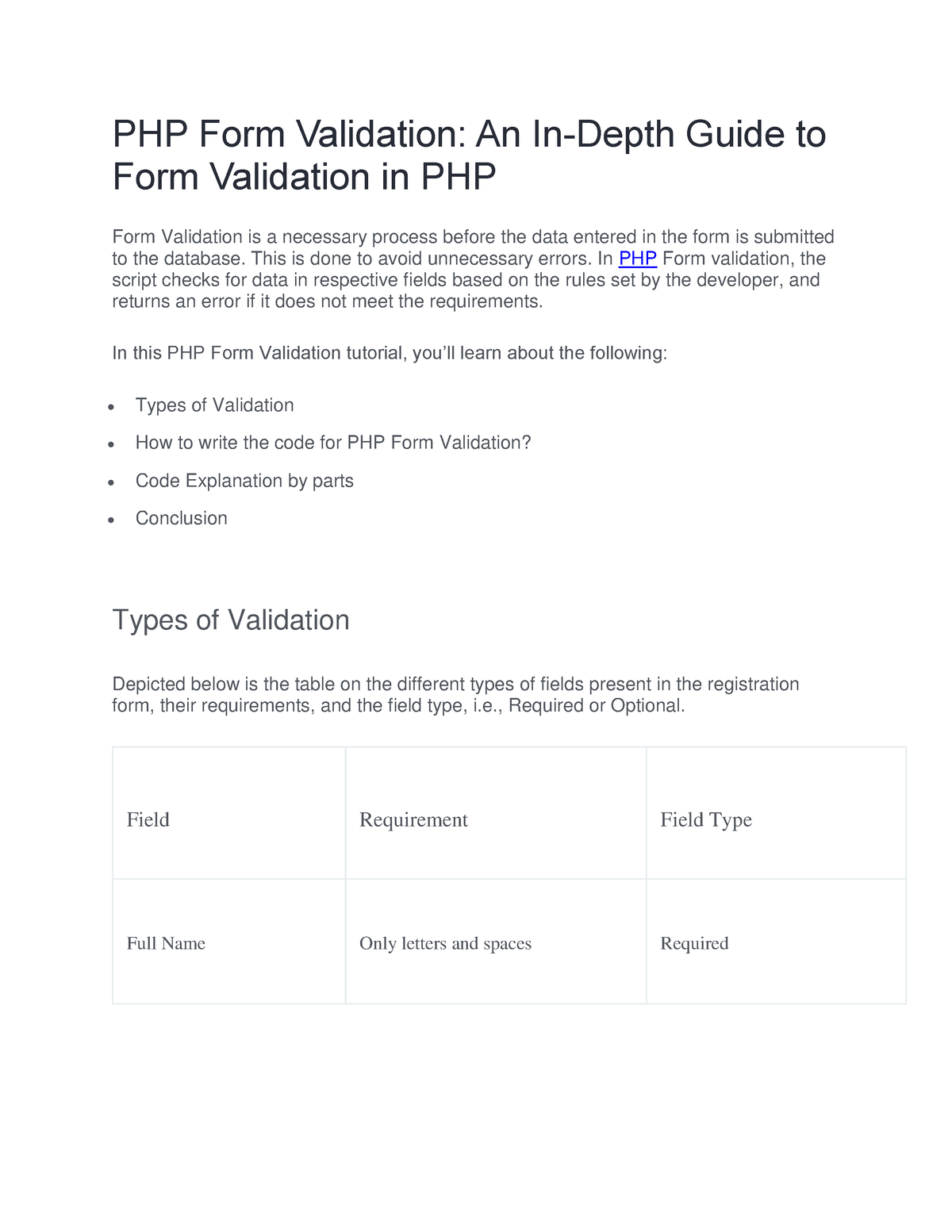 PHP Form Validation - Notes - PHP Form Validation: An In-Depth Guide To ...