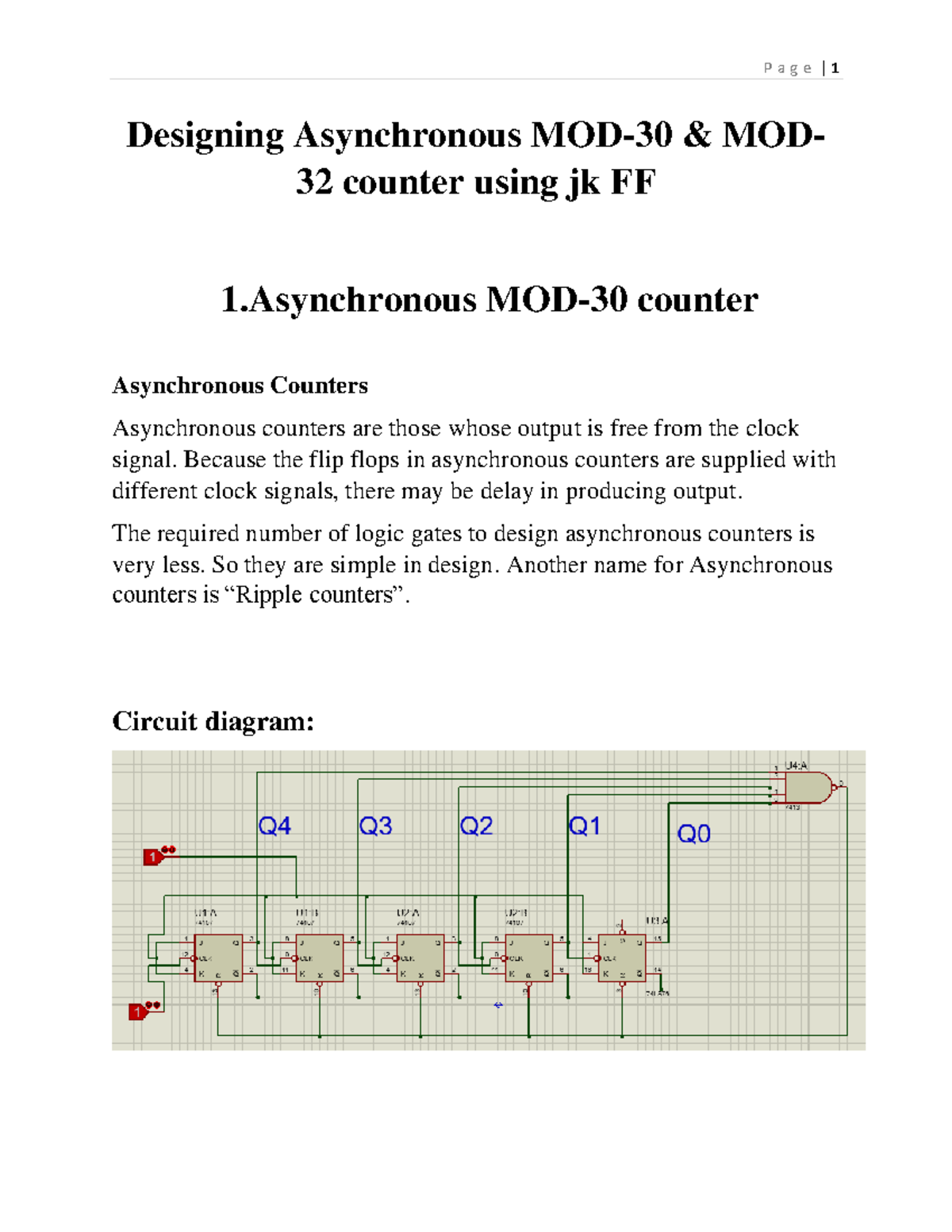 Designing Asynchronous MOD counter - Designing Asynchronous MOD-30 ...