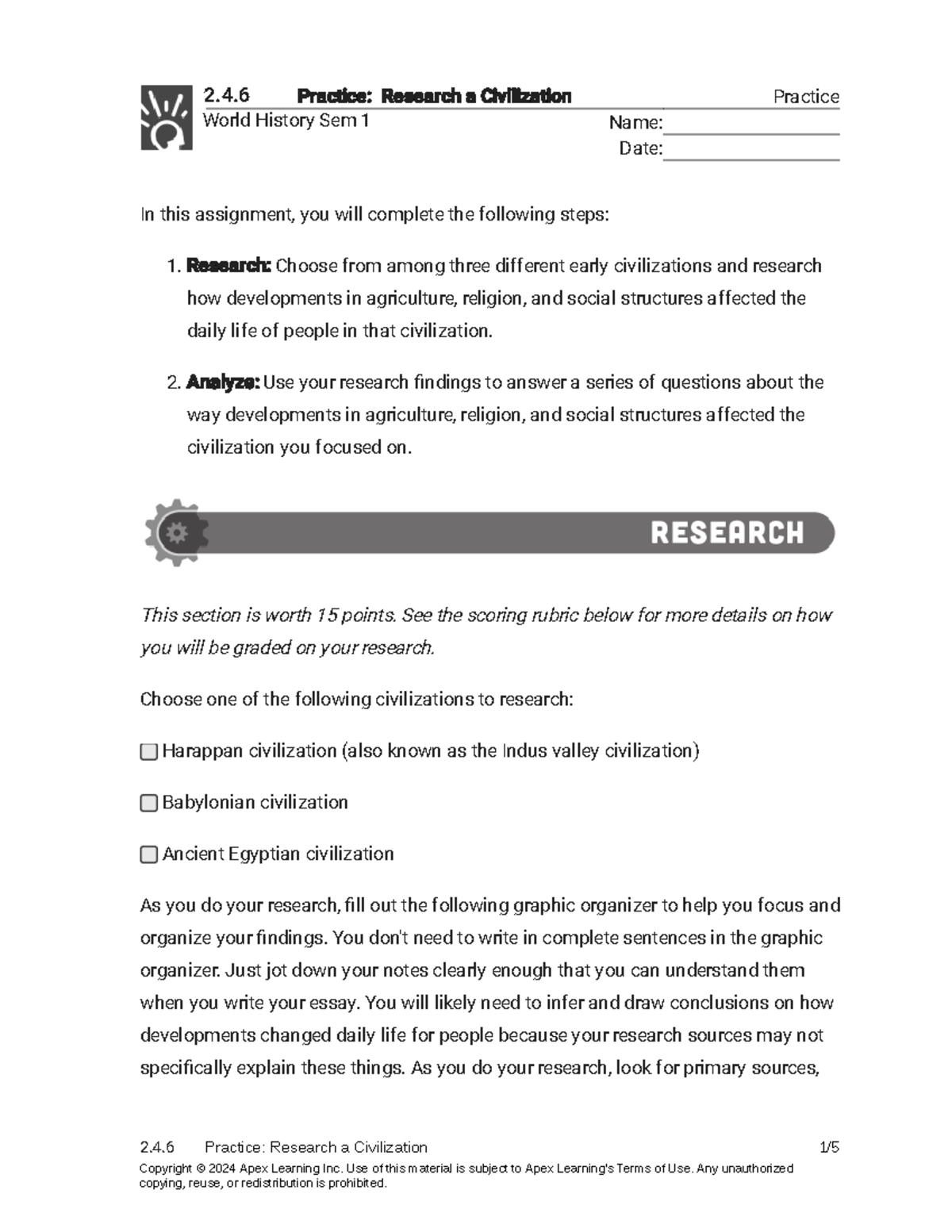 2.4.6 Practice - Research a Civilization (Practice) - Practice ...