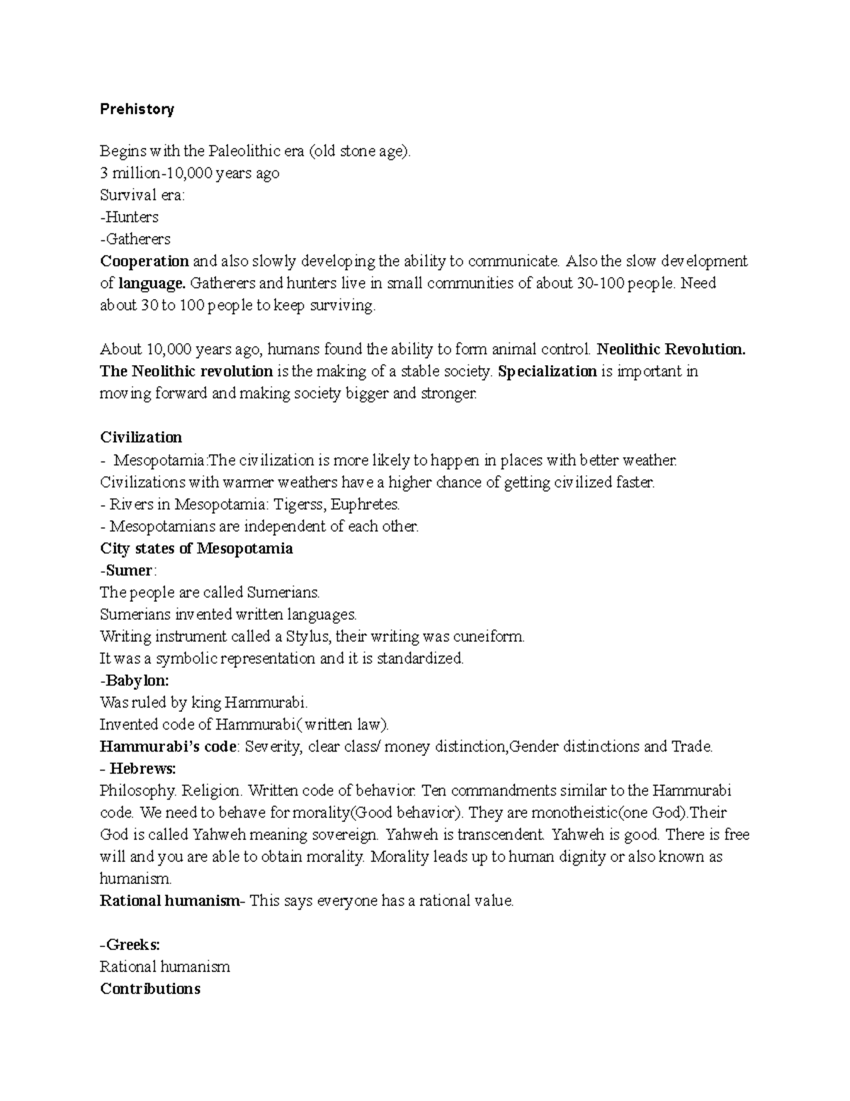 History 150 Summarized As Best As Possible Prehistory Begins With history-150-summarized-as-best-as-possible-prehistory-begins-with