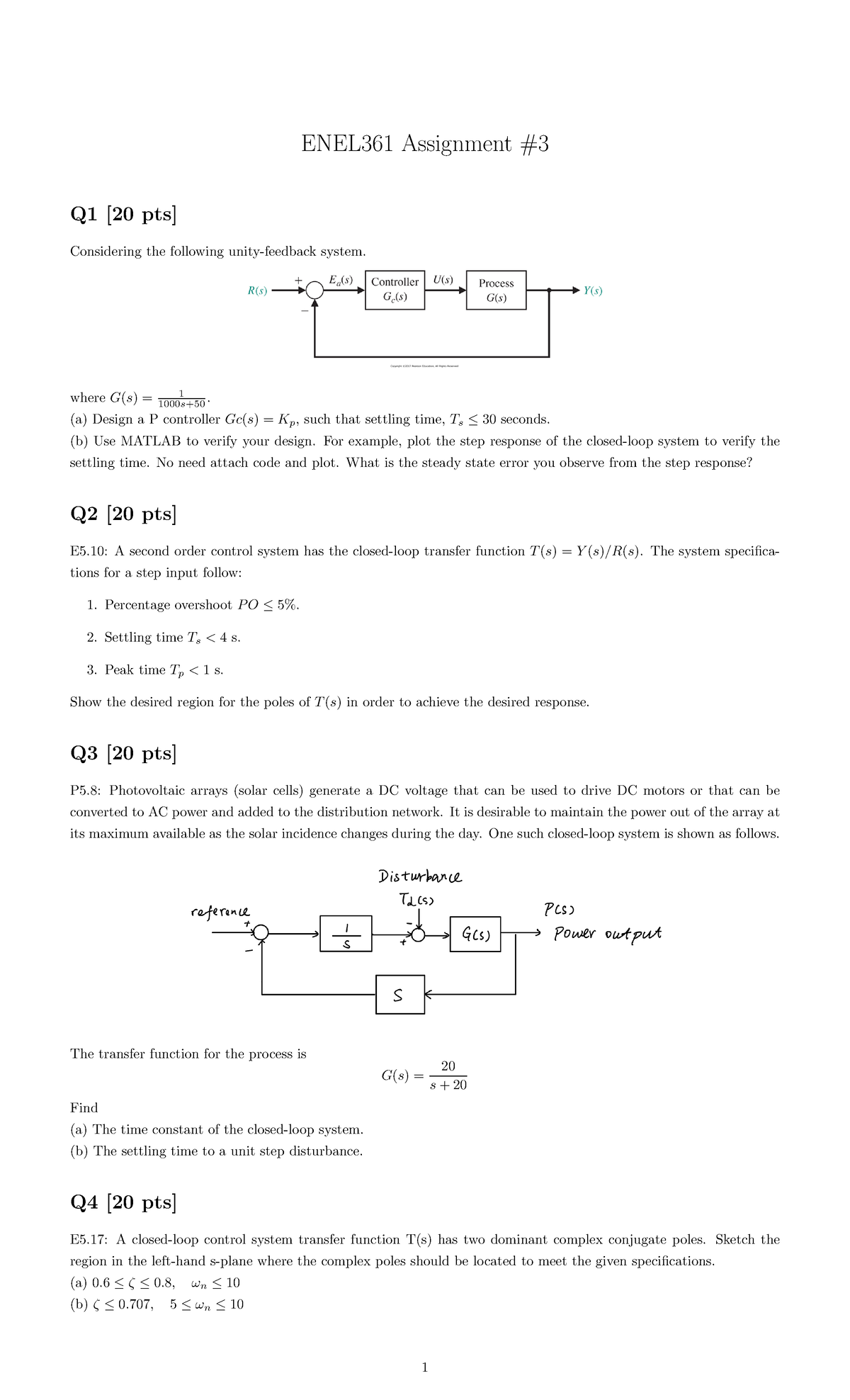 Assignment 3 Q focusing on Unity-feedback system and transfer function ...
