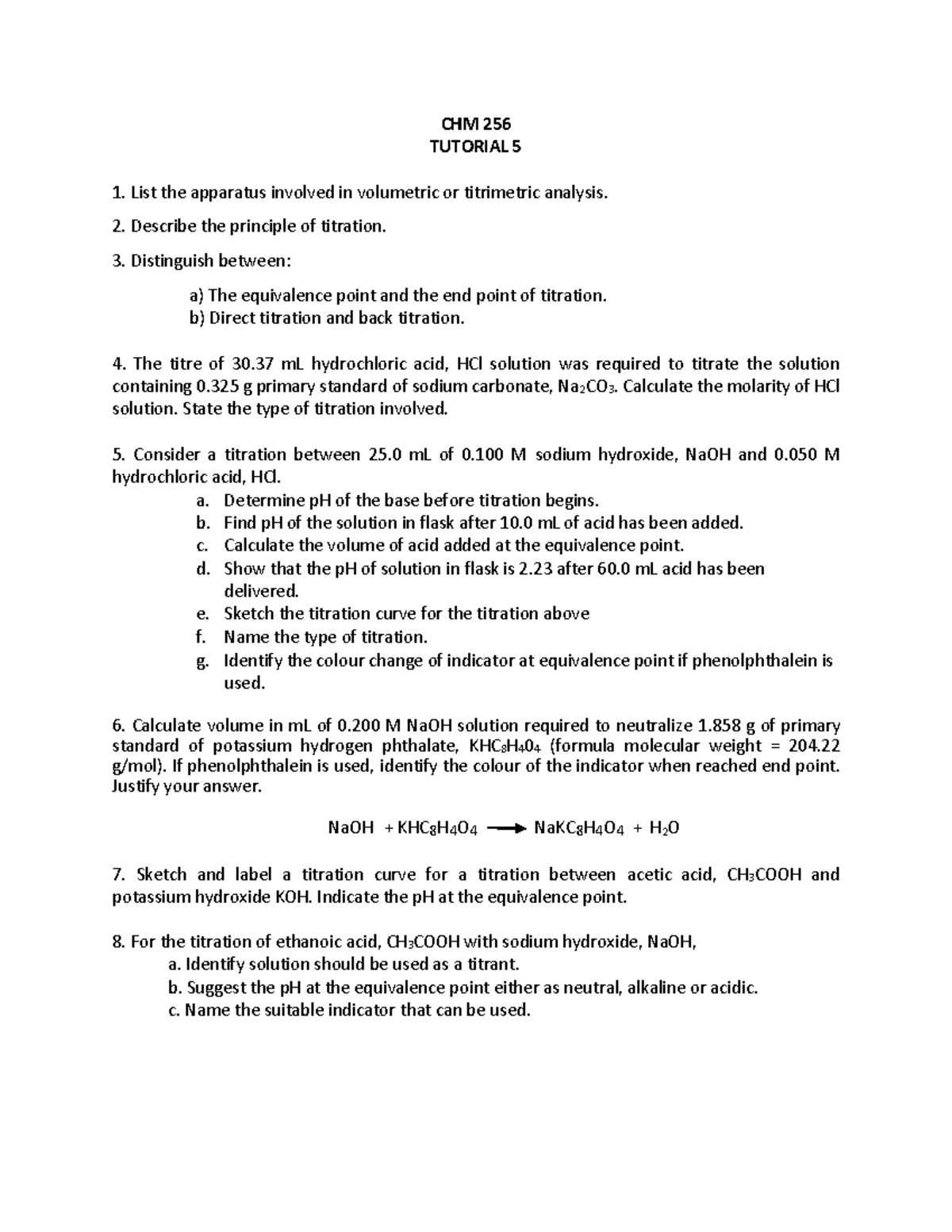 Tutorial 5 - Extra Exercise For Those Who Taking Chm256 - CHM 256 ...