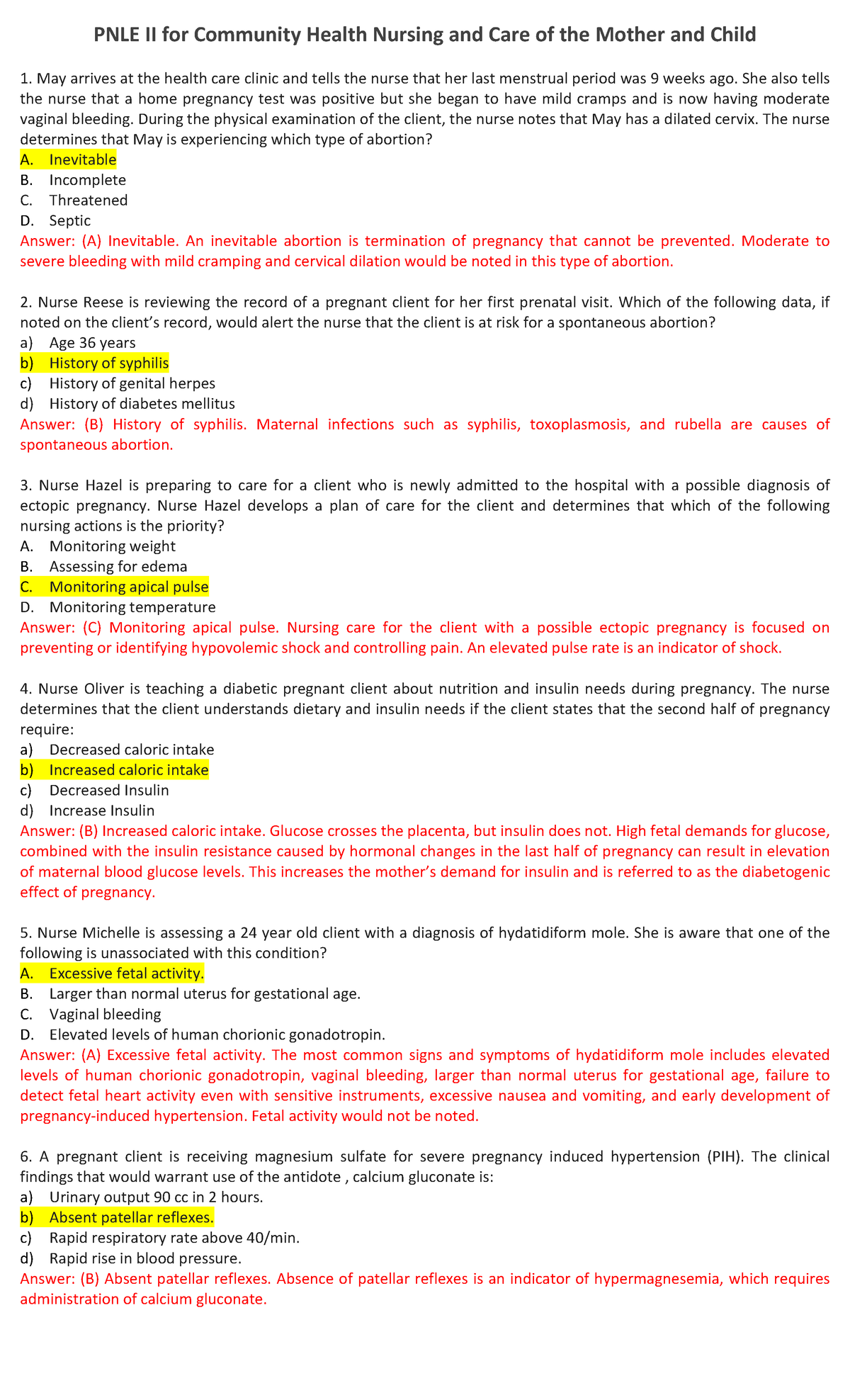 Quest - PNLE II For CHN - CHN - PNLE II For Community Health Nursing ...