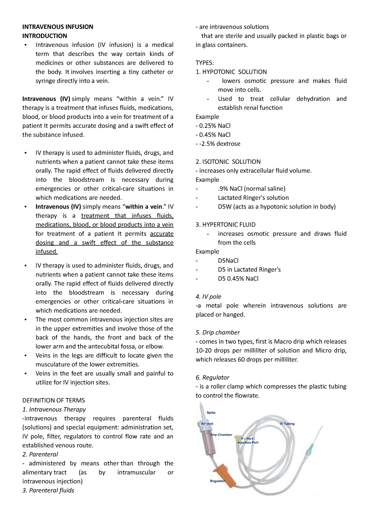 Intravenous Infusion - LECTURE ON IV THERAPY - INTRAVENOUS INFUSION ...