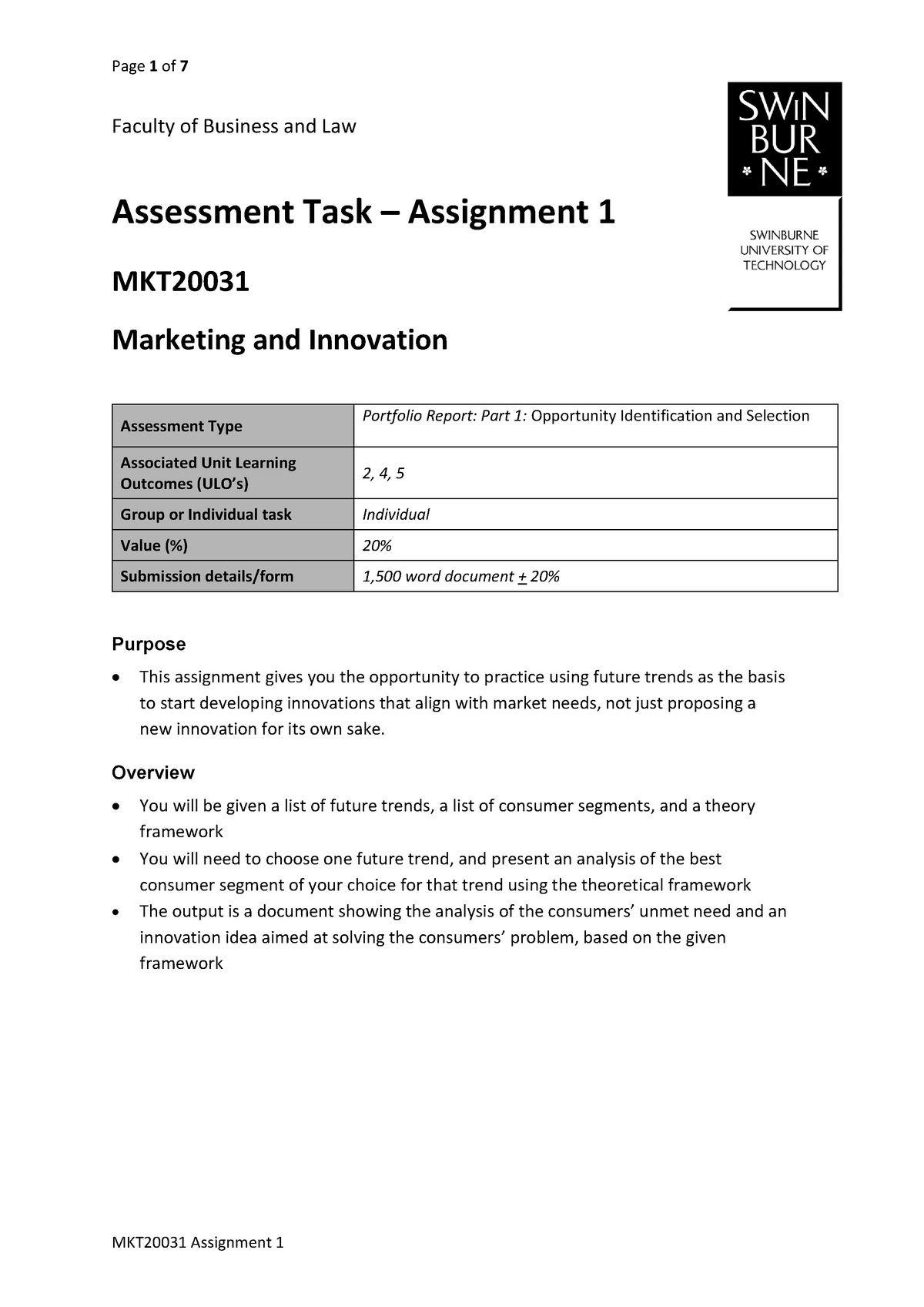 mkt2003-1-assignment-1-very-good-work-warning-tt-undefined