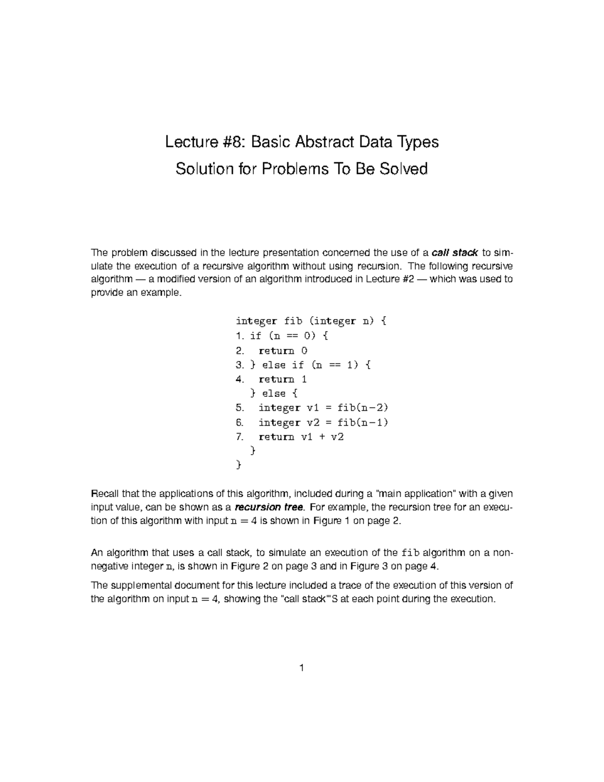 Basic Abstract Data Types - Lecture #8: Basic Abstract Data Types ...