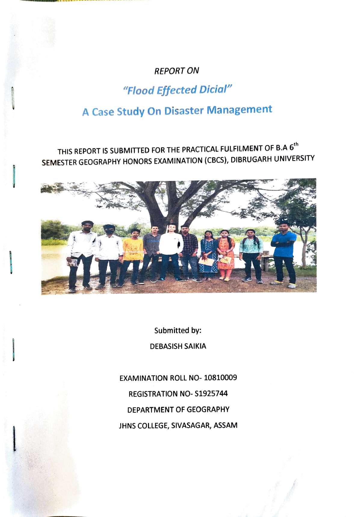 school project case study on disaster management