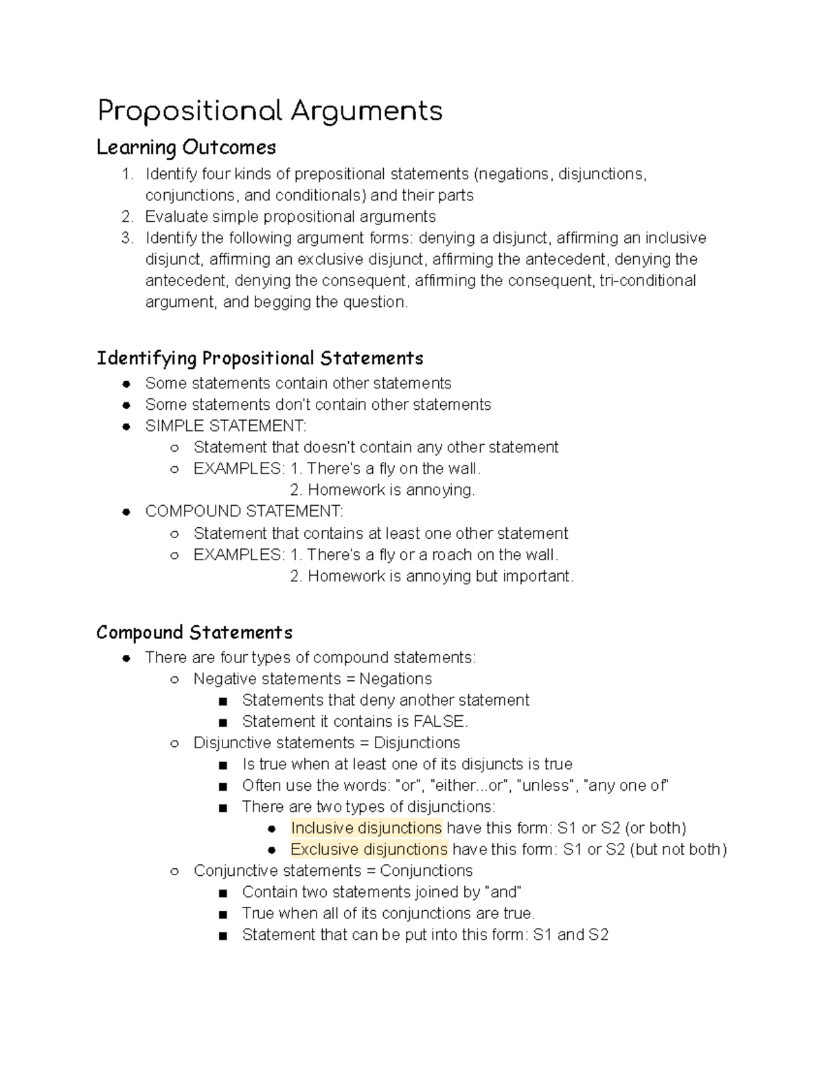WEEK 6 Propositional Statements - Propositional Arguments Learning ...