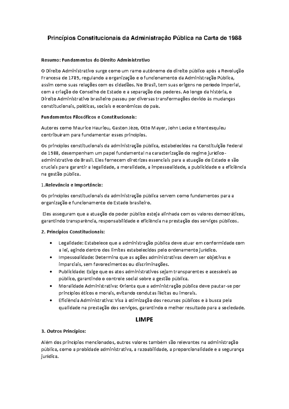 Princípios Constitucionais da Administração Pública na Carta de 1988 ...