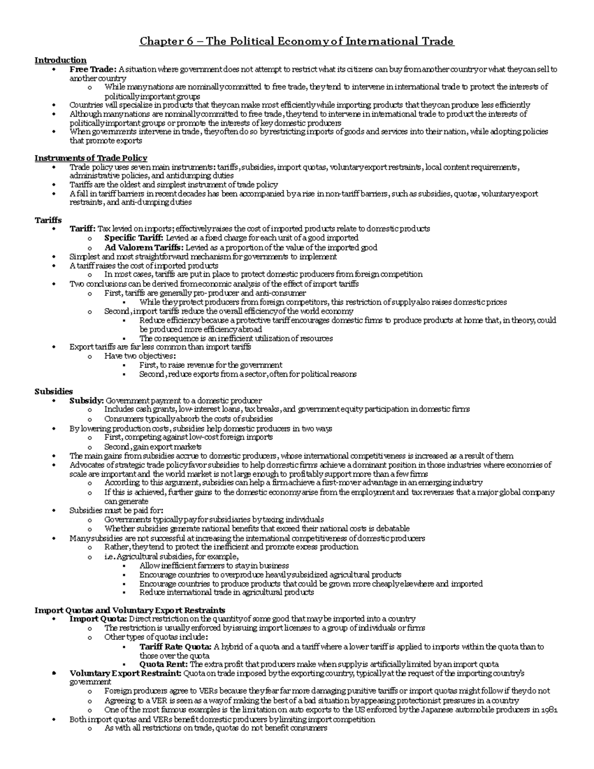 BUEC 342 - Chapter 6 - Chapter 6 – The Political Economy of ...