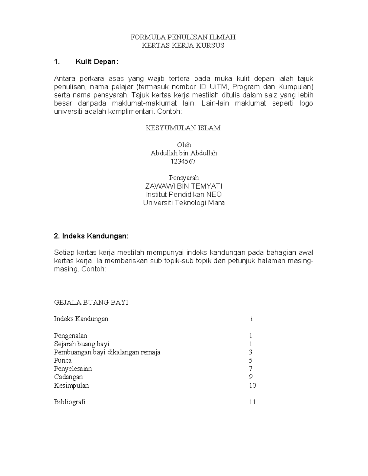 Panduan Kertas kerja CTU 101 - FORMULA PENULISAN ILMIAH KERTAS KERJA ...