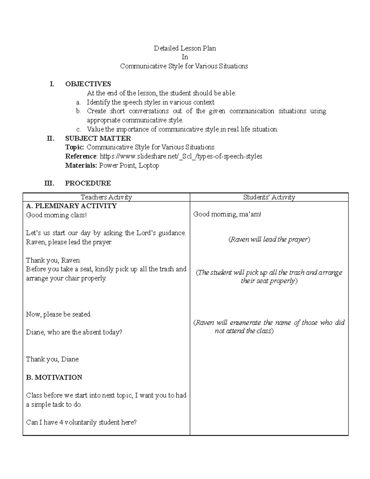 communicative-style-for-various-style-detailed-lesson-plan-in