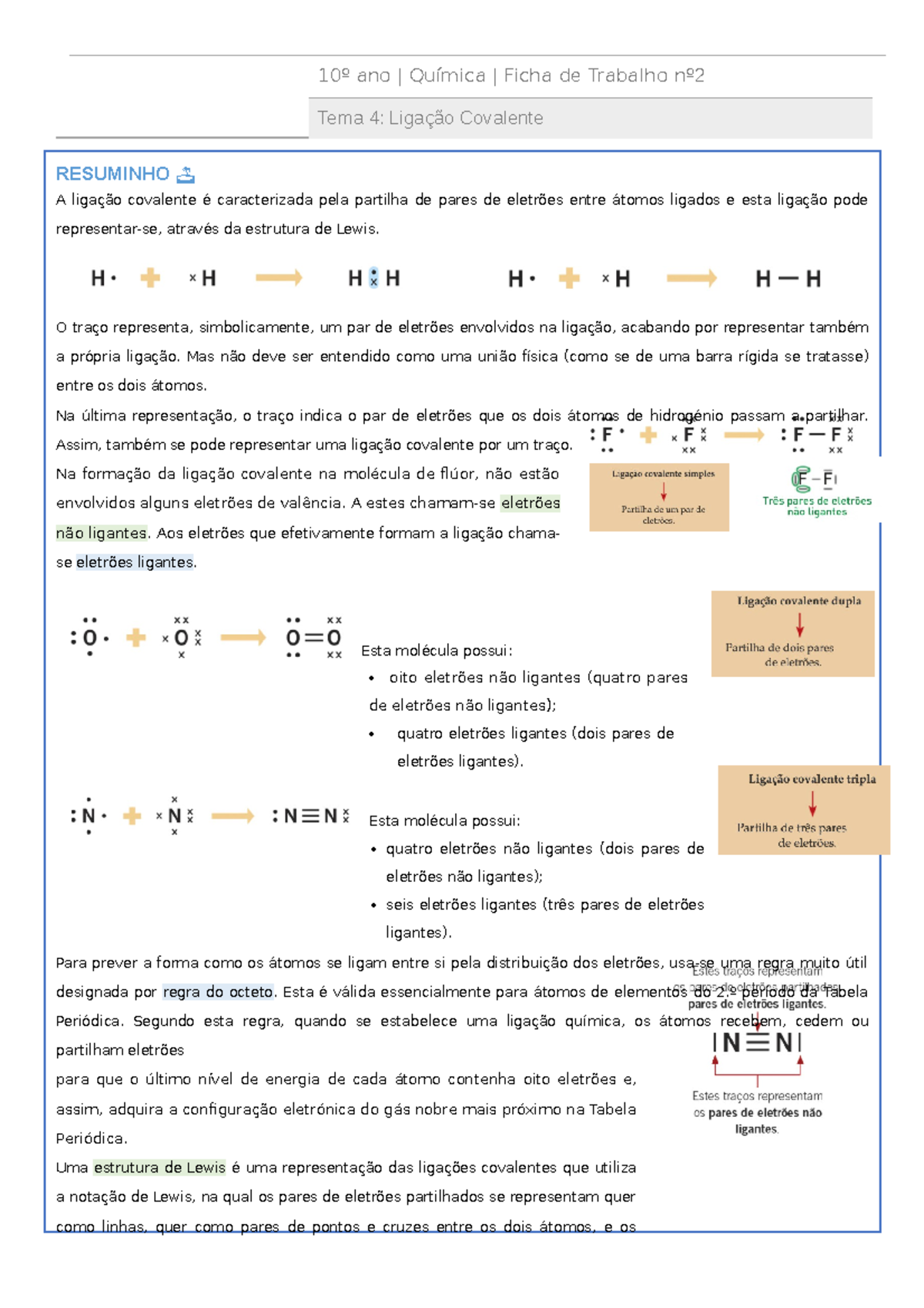 Atividades Sobre Ligaçoes Quimicas - MAGEDU