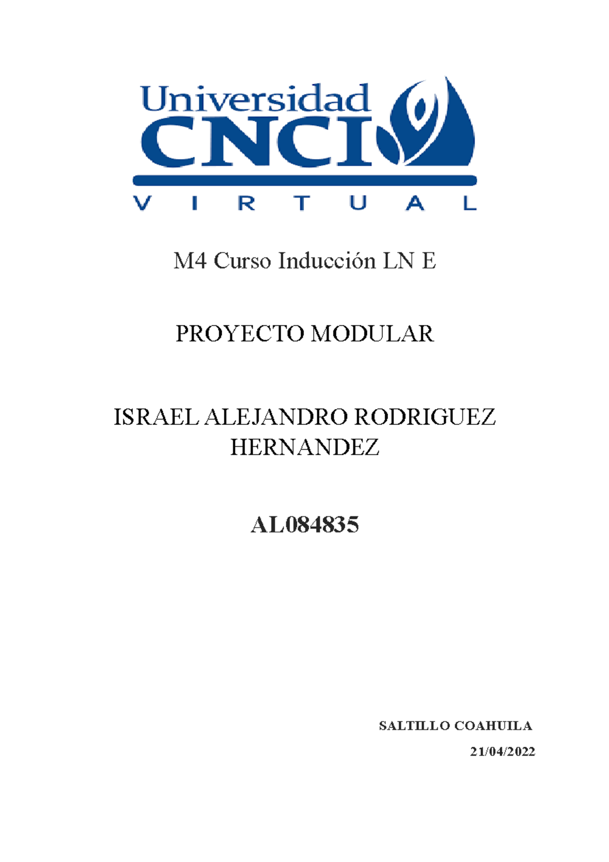 Proyecto Modular M Curso Inducci N Ln E Proyecto Modular Israel