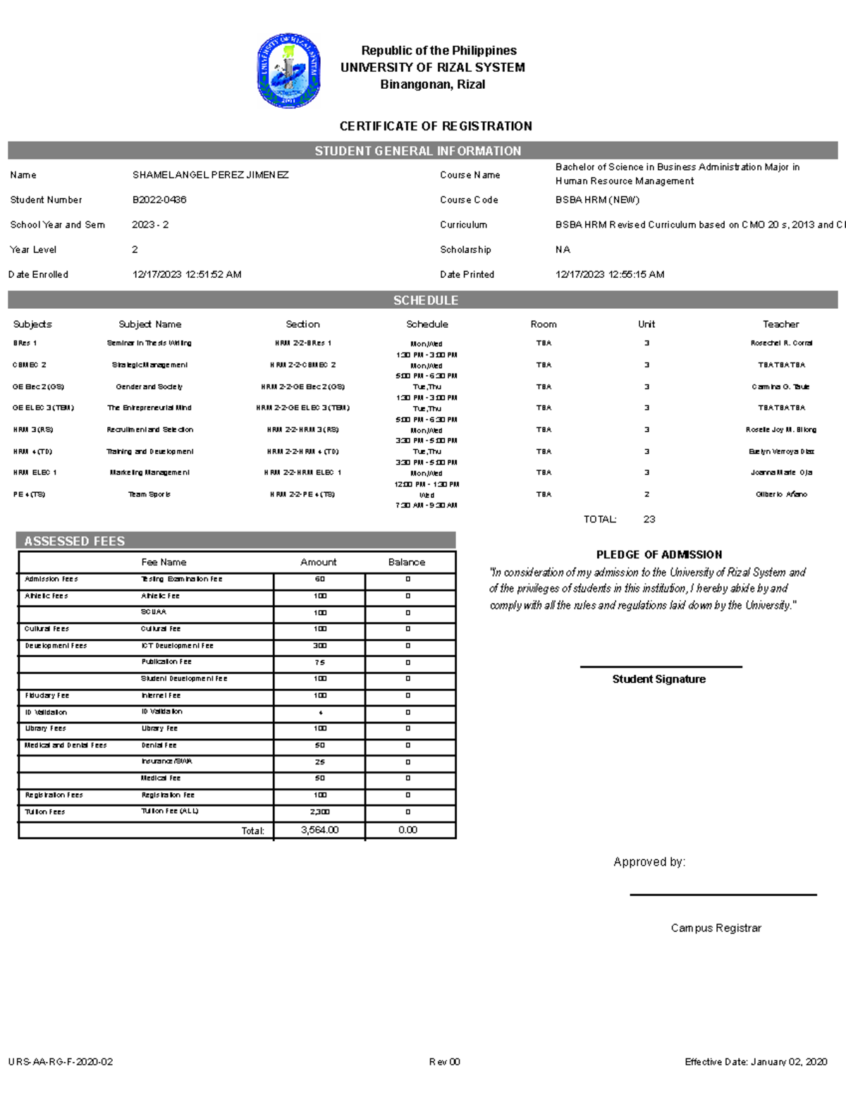 Certificate Of Registration Form - Republic of the Philippines ...