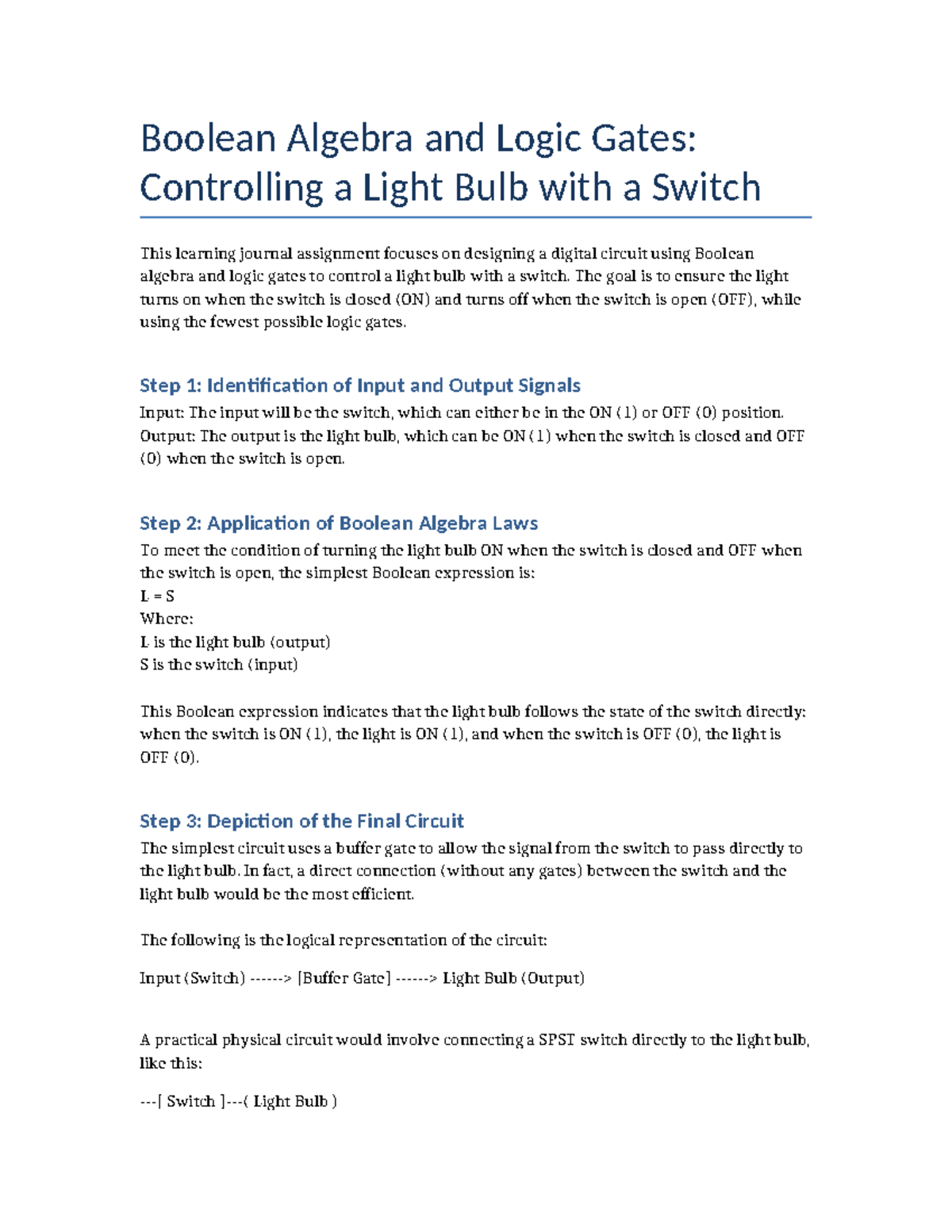Boolean Algebra Circuit Design Boolean Algebra and Logic Gates