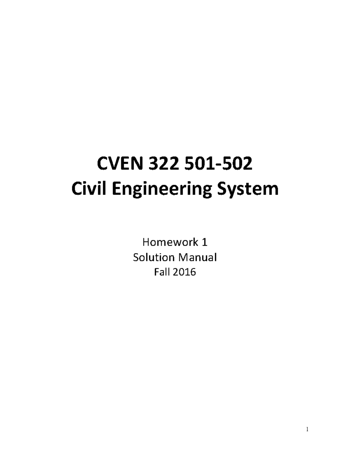 HW1-sol - Notes and answers for Homework 1 - CVEN 322 501-502 Civil ...