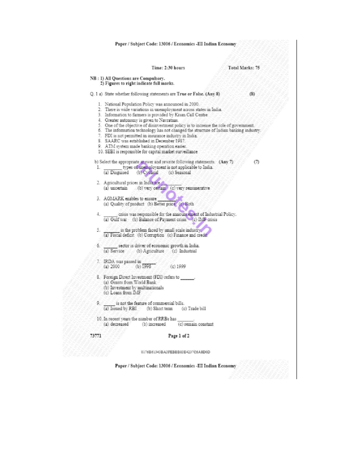 ECO 1 - eco notes - Bachelors of commerce (Accountancy and finance ...