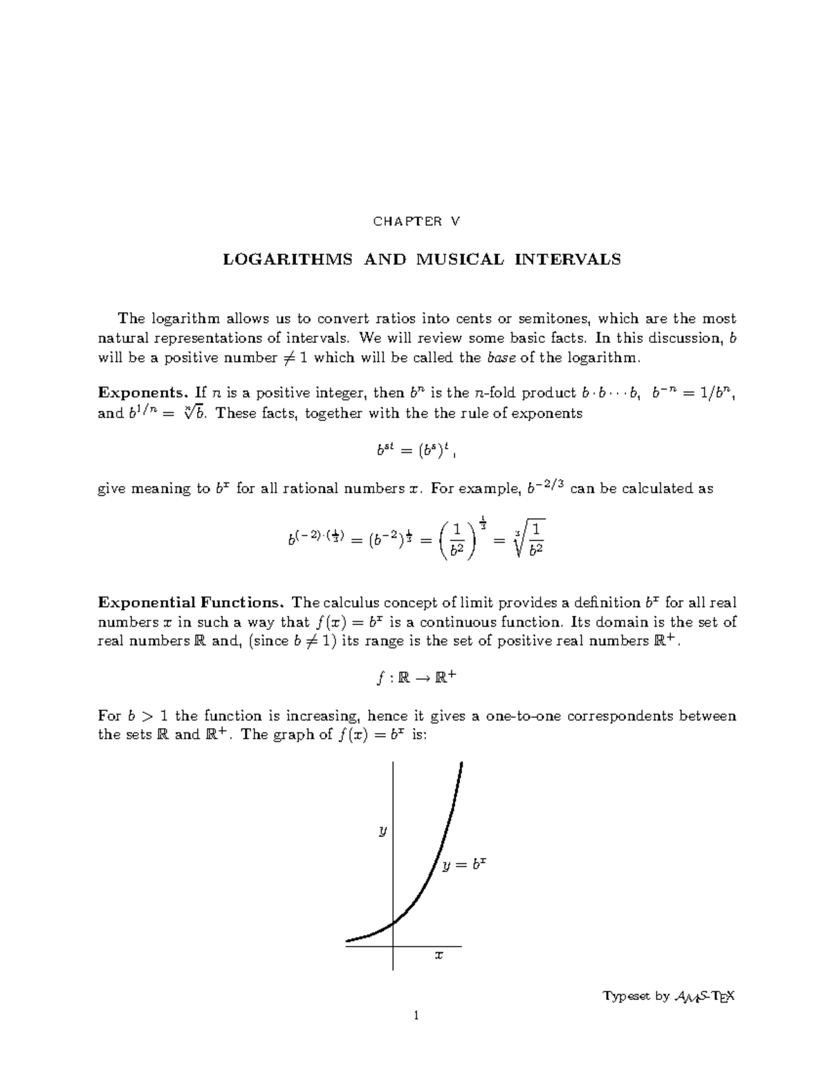 Music and matematic CHAPTER V LOGARITHMS AND MUSICAL INTERVALS The