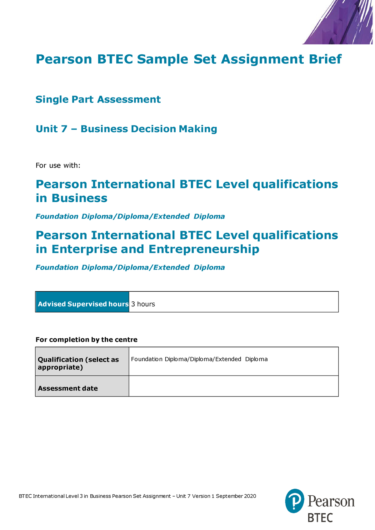 pearson set assignment business