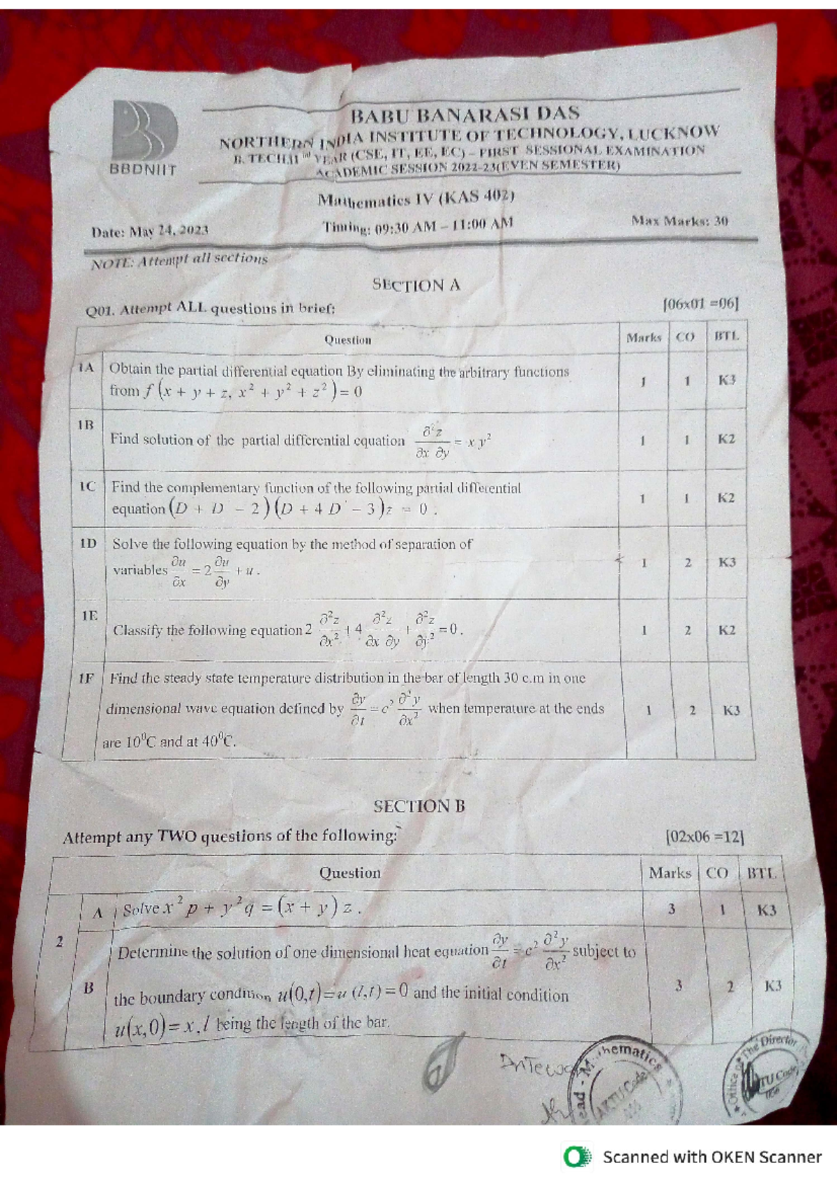 Question papers - B.Tech CSE (2nd Year) - Studocu