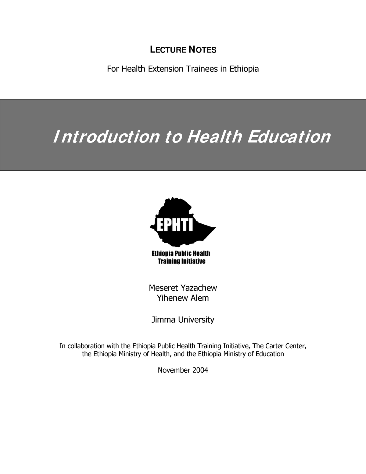 health education assignment pdf