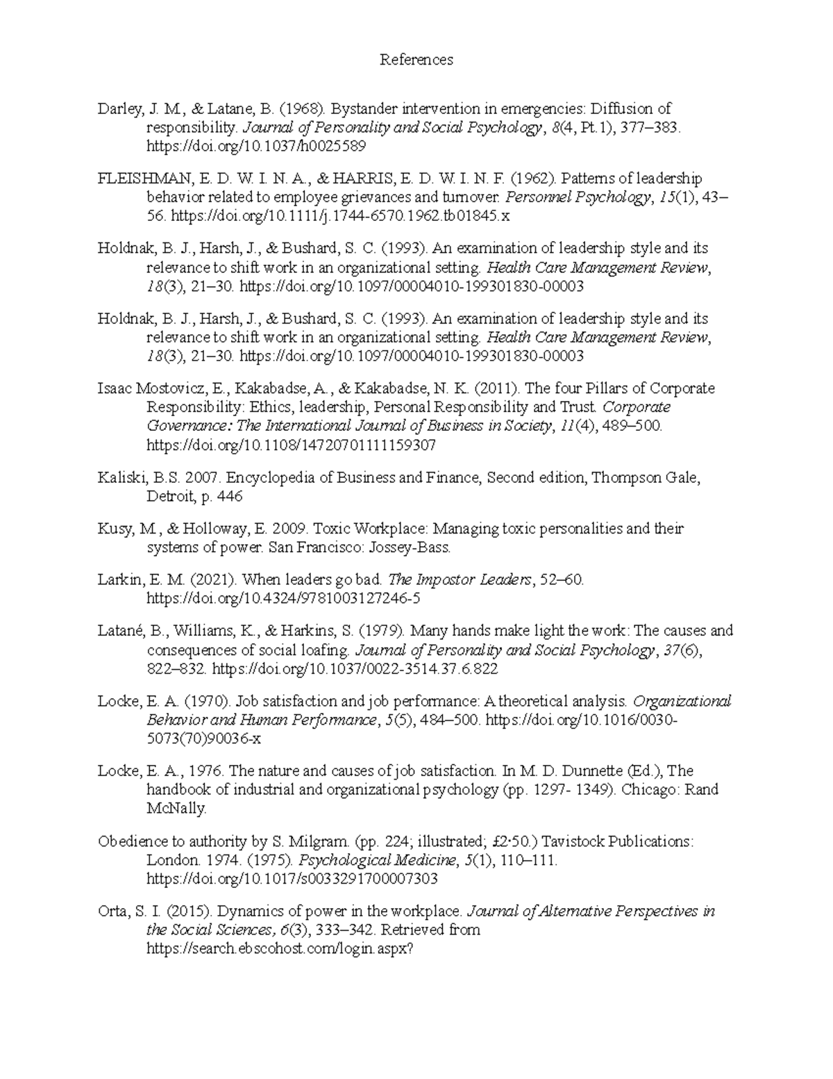 Refs final - refs for mgmt leadership operations - References Darley, J ...