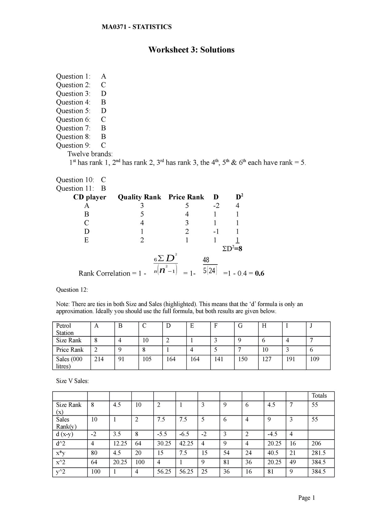 Worksheet 03 Solutions - Worksheet 3: Solutions ####### Question 1: A ...