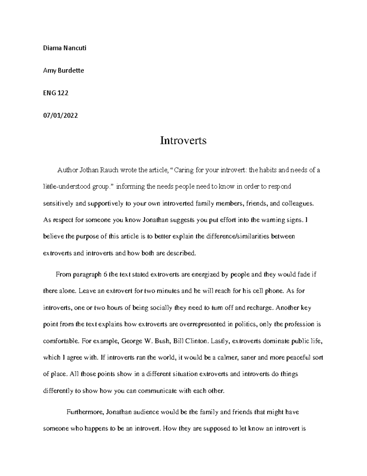 16 Assignment Eng 122 Diama Nancuti Amy Burdette ENG 122 07/01