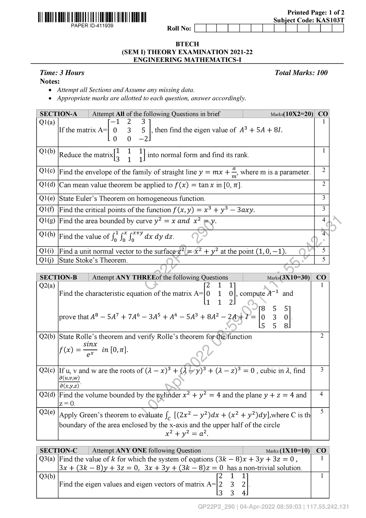 engg-mathematics-i-kas103t-odd-qp22p2-04-apr-2022-08-59-03-117