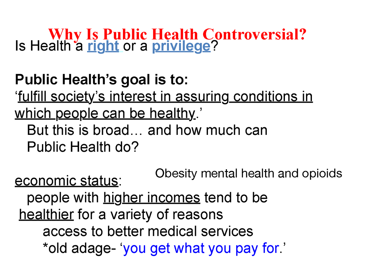 Controversies in Lublic Health - Why Is Public Health Controversial? Is ...