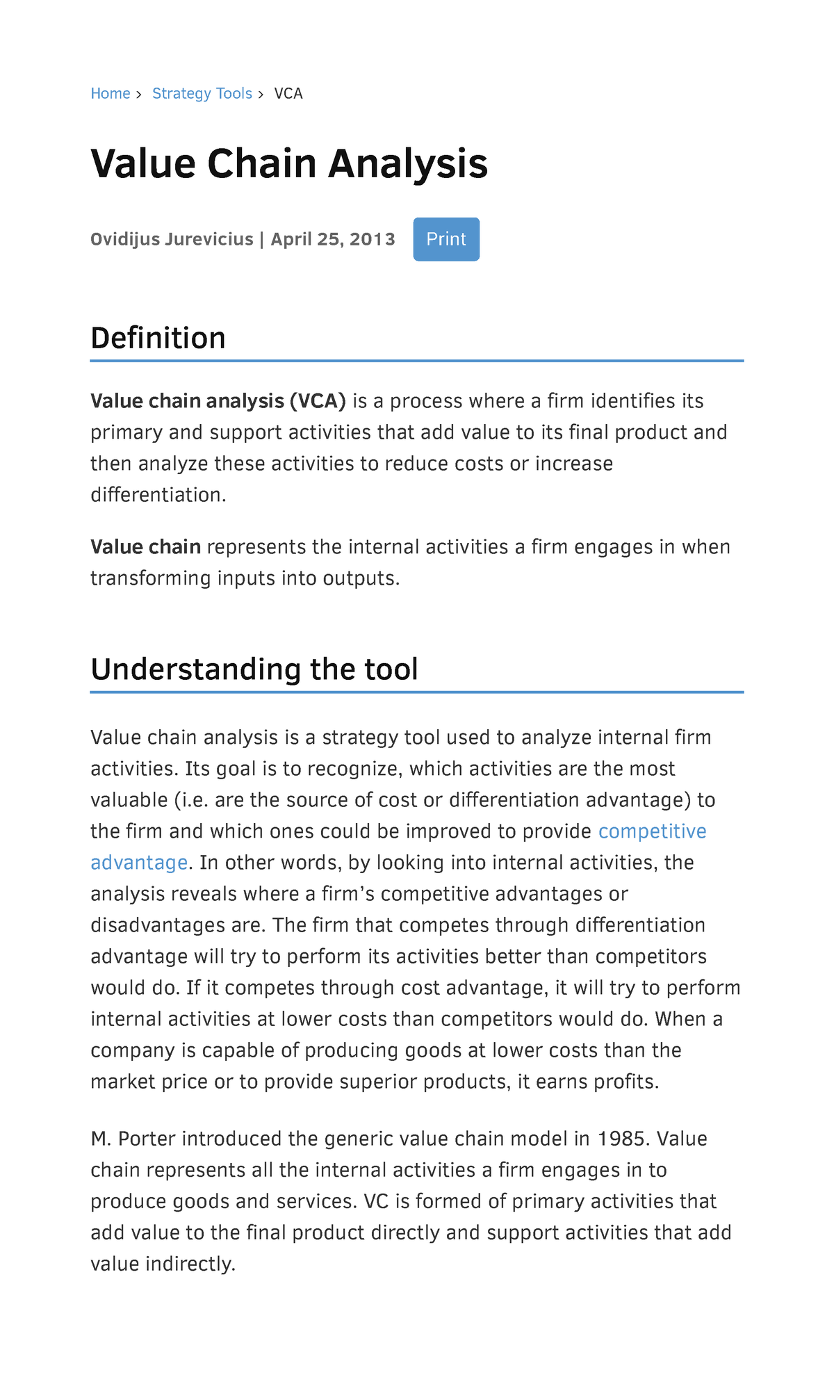 Value Chain Analysis Home Strategy Tools VCA Value Chain Analysis   Thumb 1200 2001 