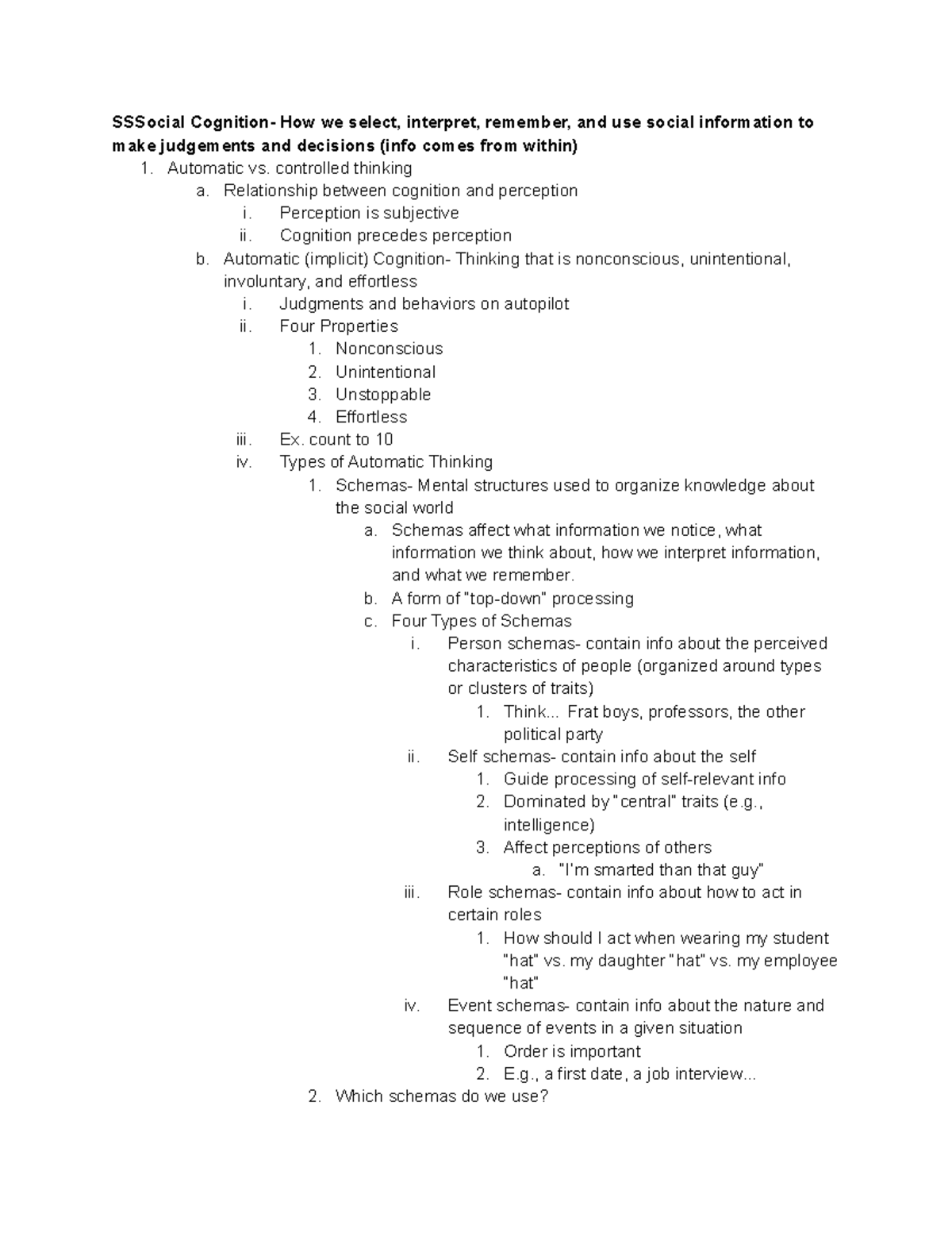 Social Cognition- How we select, interpret, remember, and use social ...