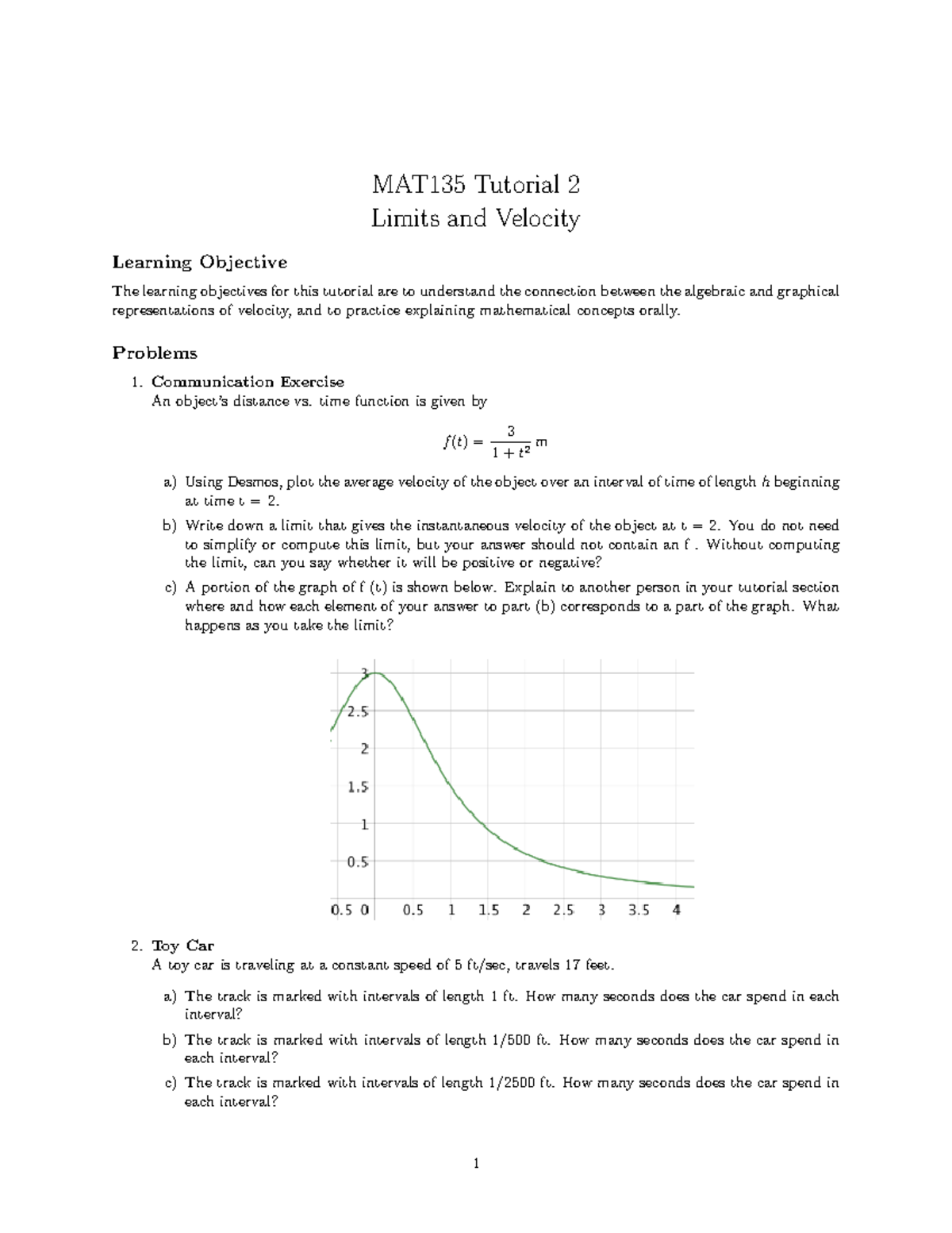 MAT135 Tutorial 2 Student version - MAT135 Tutorial 2 Limits and ...